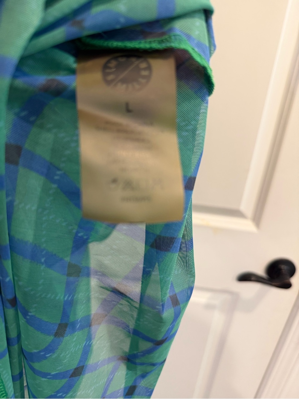 Simon Miller Kinny Ruched Plaid Mesh Midi Dress Anthropologie Green Blue- Size L - Picture 12 of 13